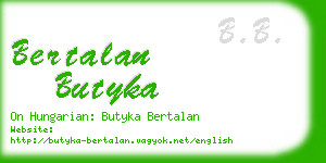 bertalan butyka business card